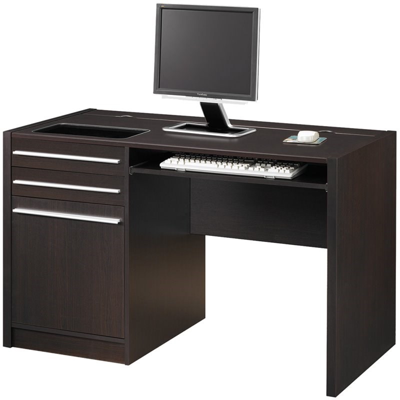 Cappuccino Coaster Home Furnishings Ontario Single Pedestal Computer Desk with Charging Station 